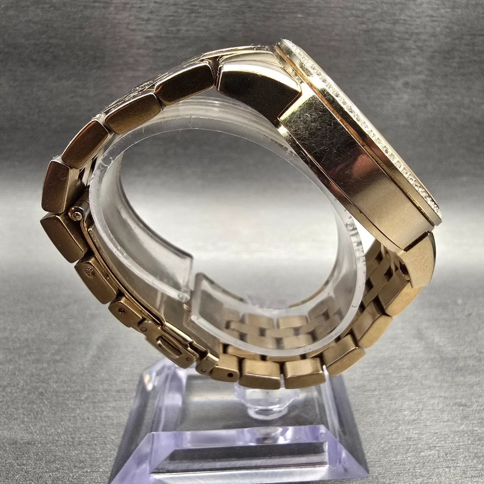 Michael Kors Chronograph Watch Women 41mm Gold Dial Gold Tone Date MK6342 NewBat8