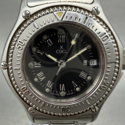 Ebel Discovery Watch Women 29mm Black Dial Steel Date Round 983912 New Battery1
