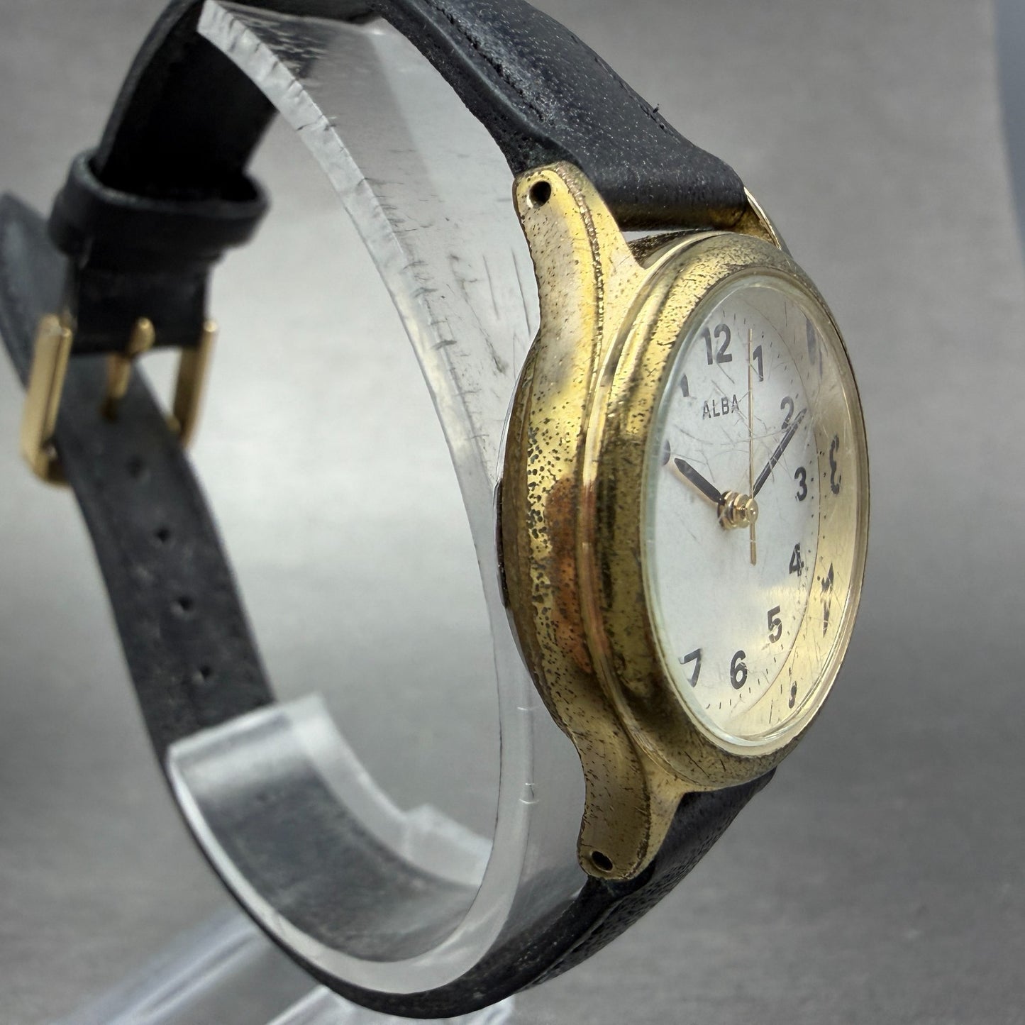Seiko Alba Watch Women 26mm Silver Dial Gold Tone Round VJ21-KF60 New Battery3
