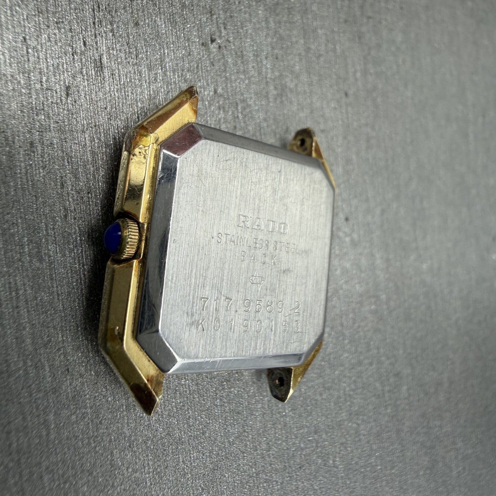 Rado Watch Women 24mm Gold Dial Gold Tone Octagon 717.9589.2 Vintage PARTS9