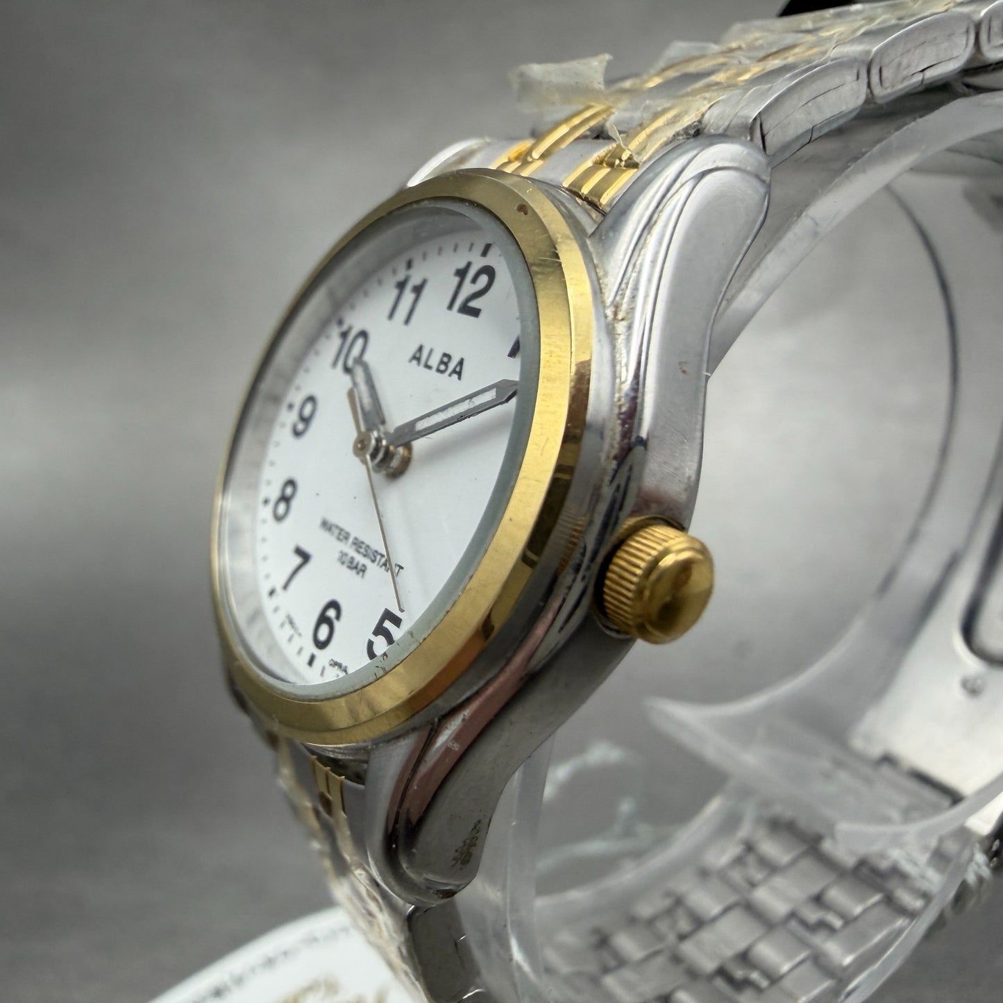 Seiko Alba Watch Women 25mm White Dial Two Tone Round V501-0EP0 New Battery2