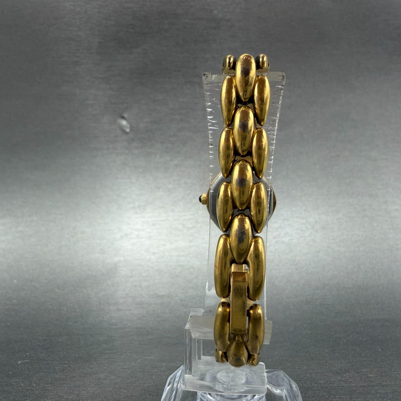 Seiko Watch Women 18mm Black Dial Gold Tone Diamond 4N00-6501 New Battery7
