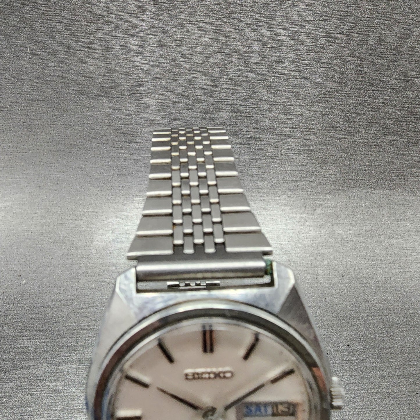 Seiko lord Matic Watch Men 36mm White Dial Silver Tone Daydate 56067000 PARTS4