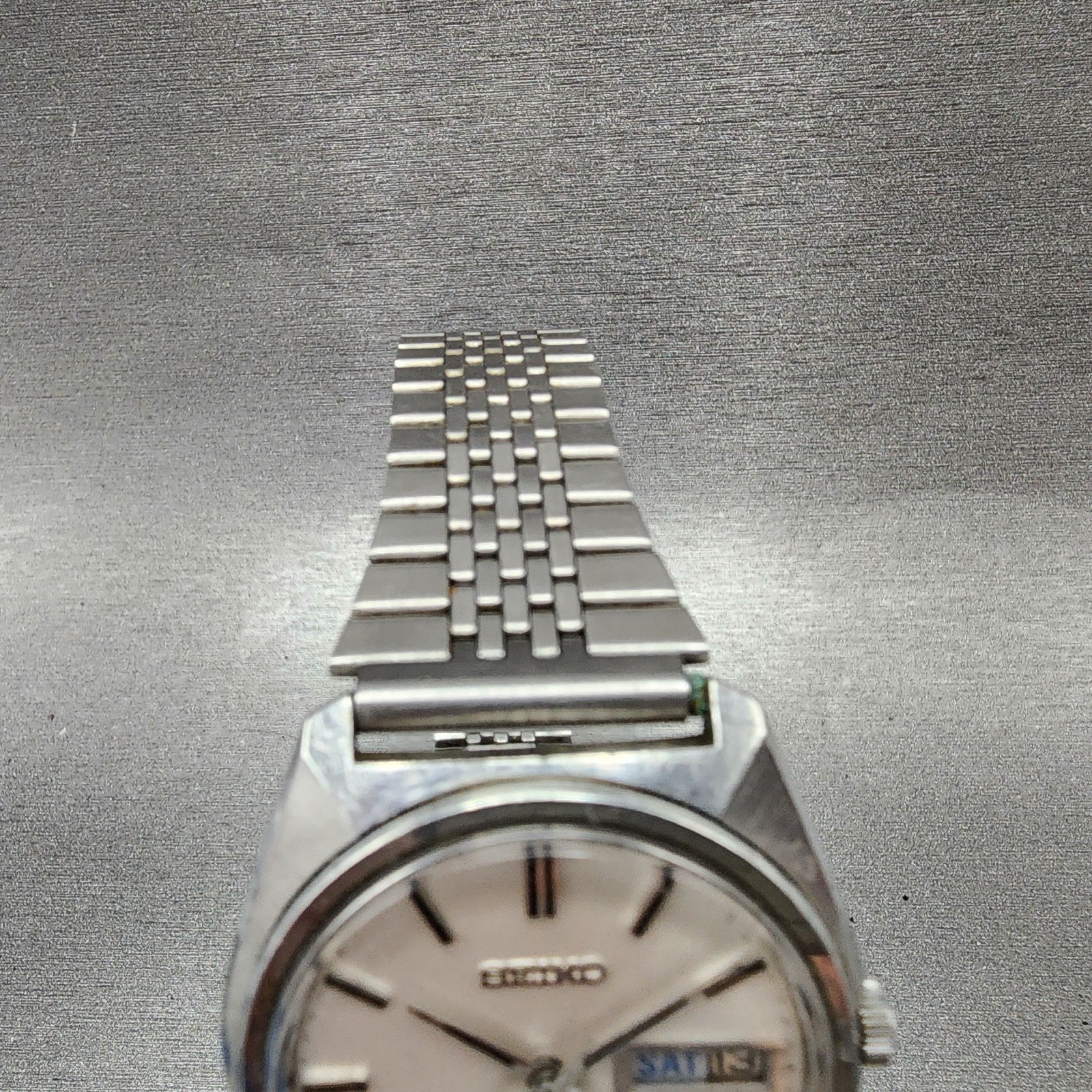 Seiko lord Matic Watch Men 36mm White Dial Silver Tone Daydate 56067000 PARTS4