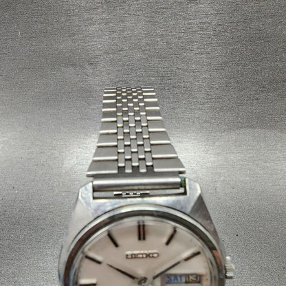 Seiko lord Matic Watch Men 36mm White Dial Silver Tone Daydate 56067000 PARTS4