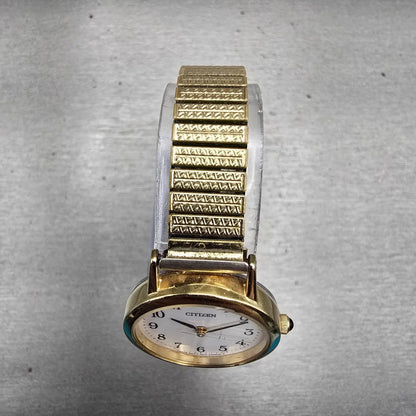 Citizen Watch Women 24mm White Dial Gold Tone Round 5930-K006163 New Battery VTG4