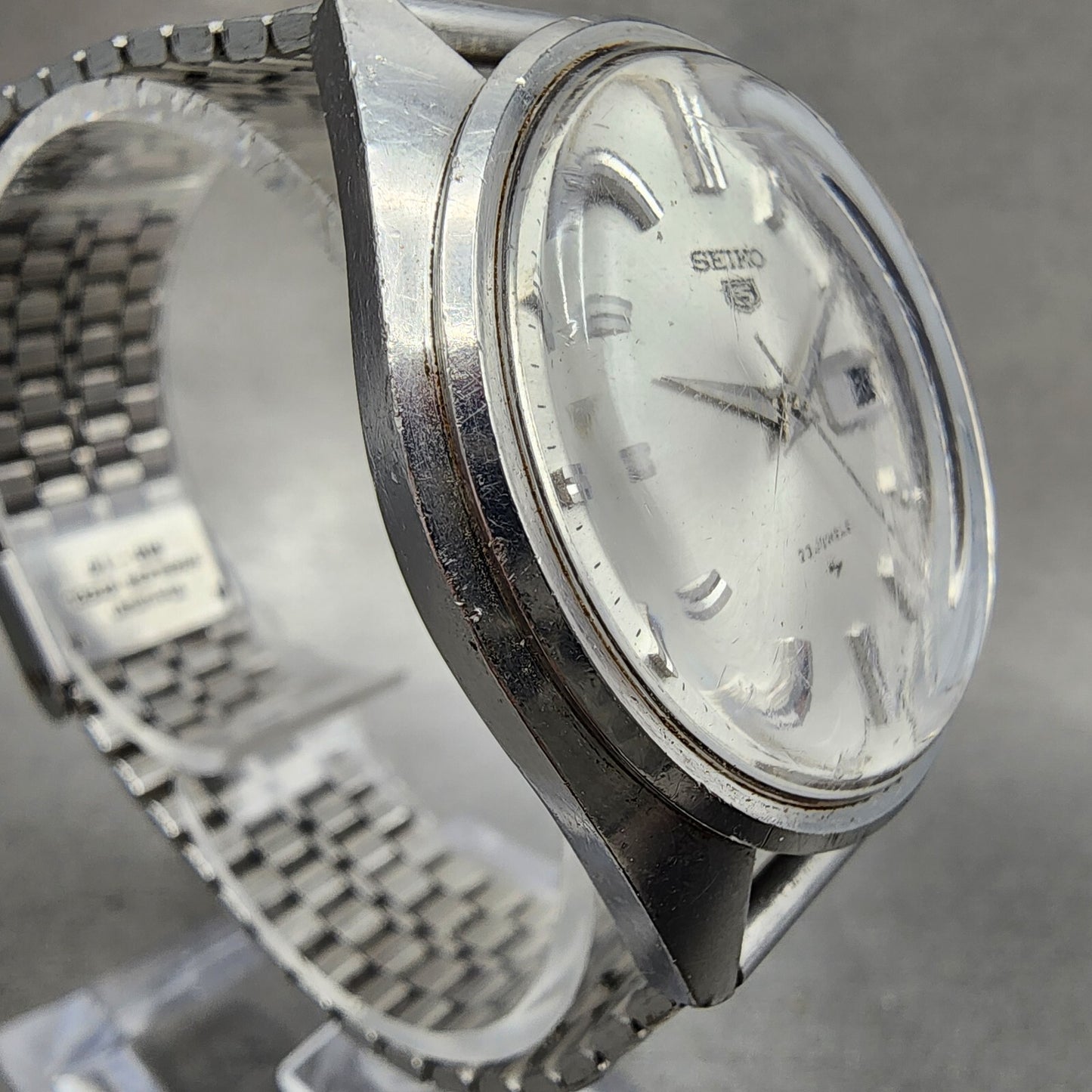 Seiko 5 Watch Men 37mm Silver Dial Silver Tone Daydate Automatic 51268060 PARTS4