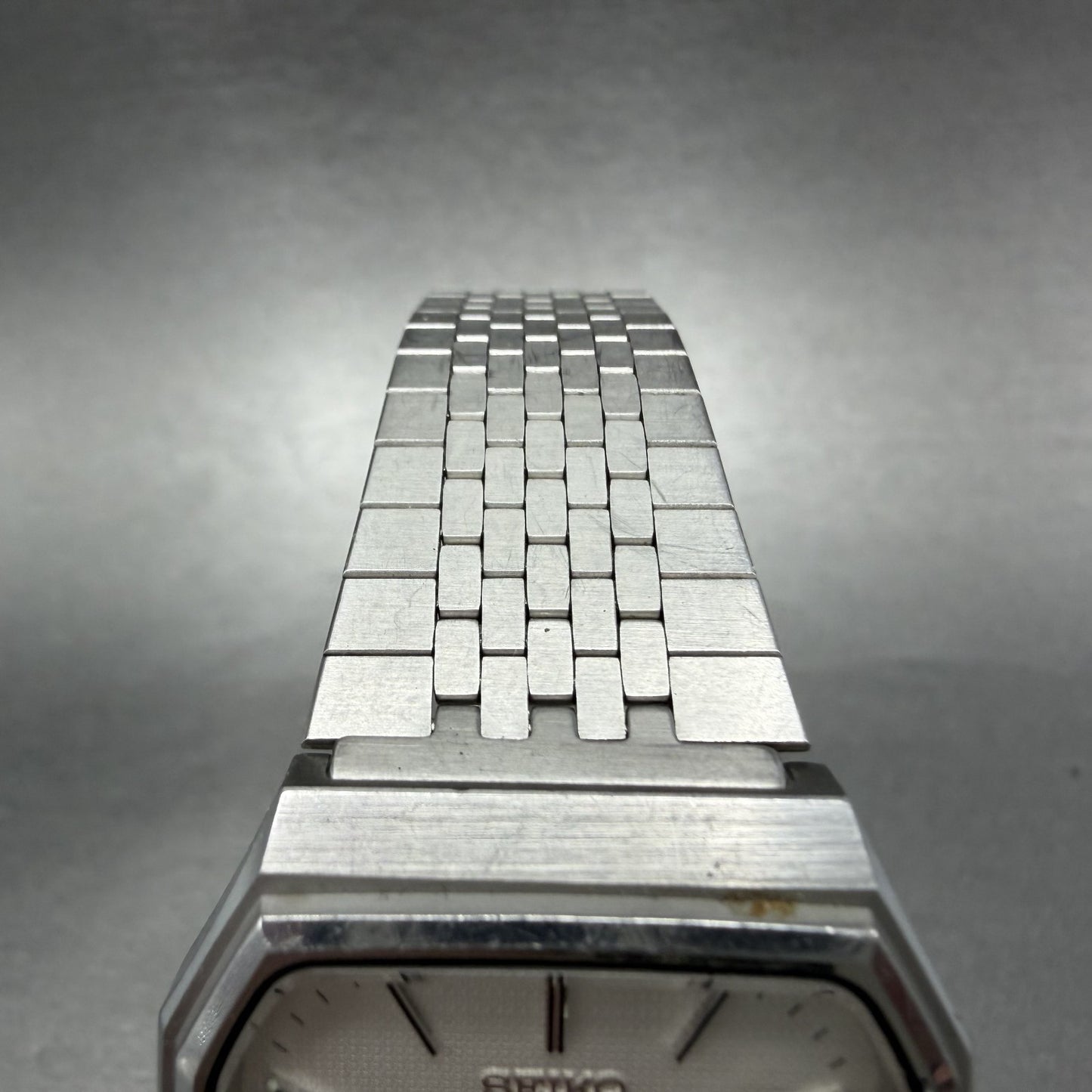 Seiko Chronos Watch Men 32mm Silver Dial Silver Tone Daydate 7433-5010 PARTS5