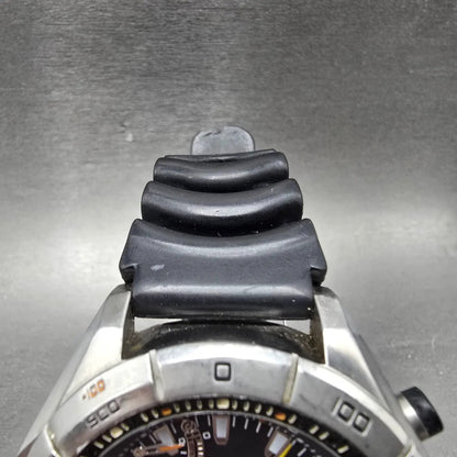 Timex Adventure Altimeter Watch Men 50mm Black Dial Silver Date New Battery4