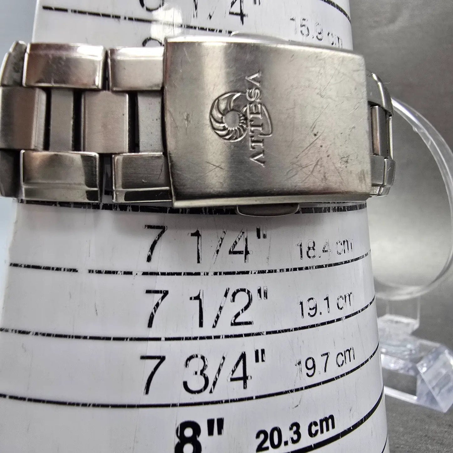 Citizen Eco-Drive Attesa Watch Men 38mm White Dial Titanium Atomic Date PARTS!!!11