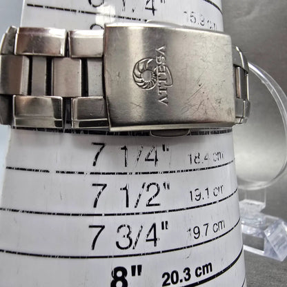 Citizen Eco-Drive Attesa Watch Men 38mm White Dial Titanium Atomic Date PARTS!!!11