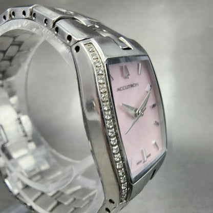 Bulova Accutron Watch Women 22mm MOP Dial Steel NO BACK !!!! 26R33 New Battery