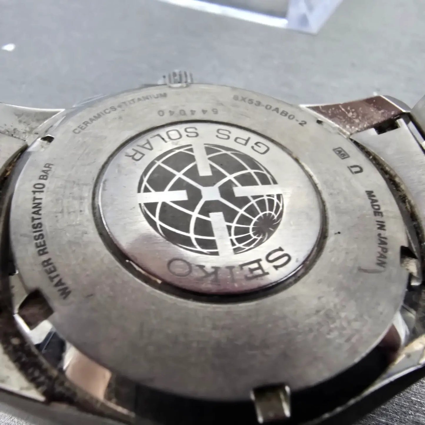 Seiko Astron GPS Watch Men45mm Black Dial Titanium Date World Time Solar Works9