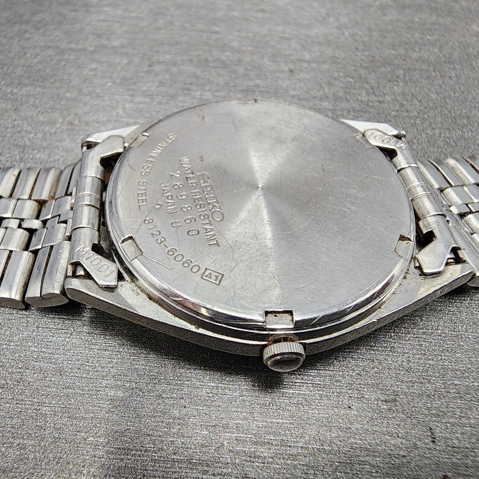 Seiko SQ Watch Men 34mm Blue Dial Steel Daydate Round 81236060 PARTS10