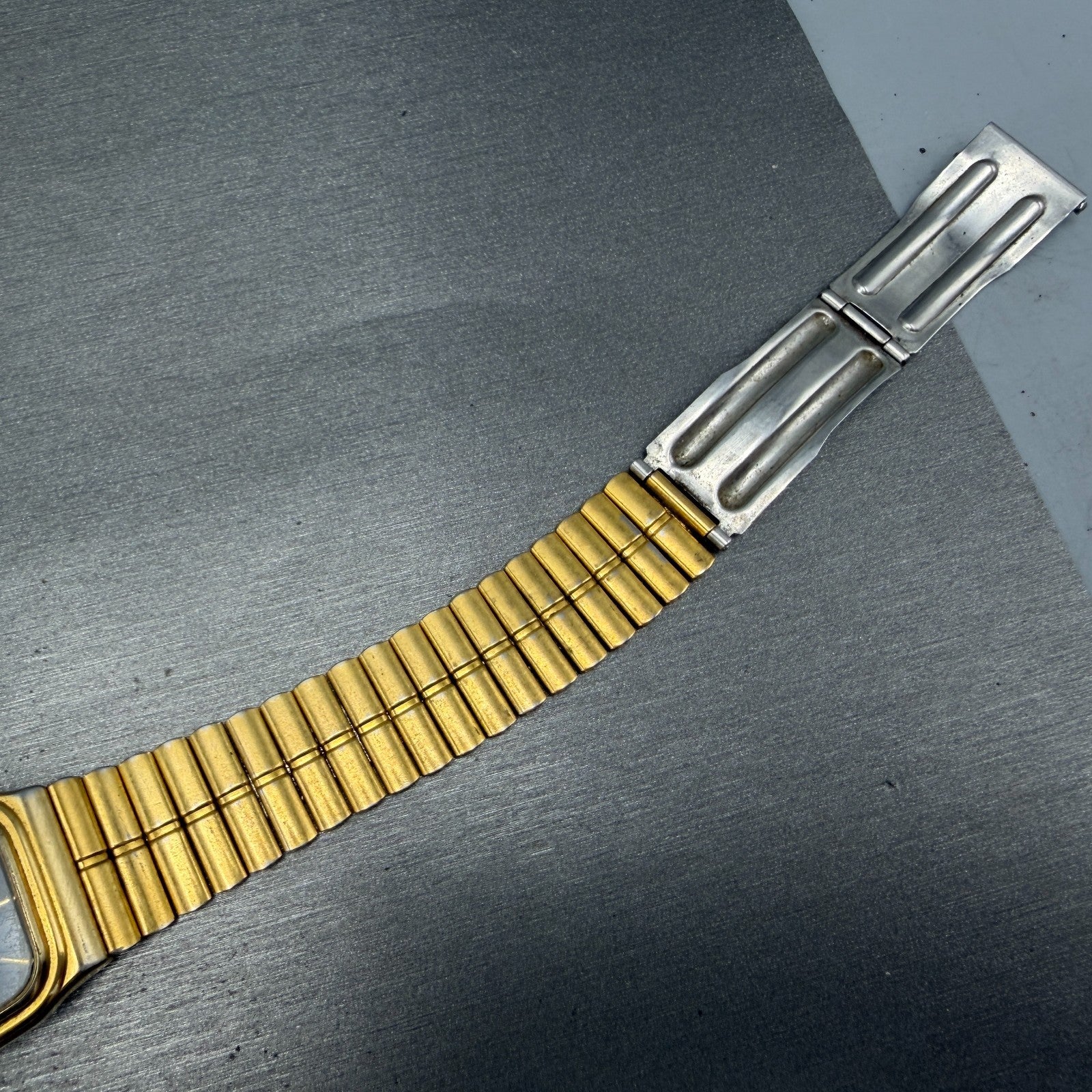 Citizen CQ Tank Watch Men 26mm Black Dial Gold Tone Rectangle 6030-S60244 PARTS8