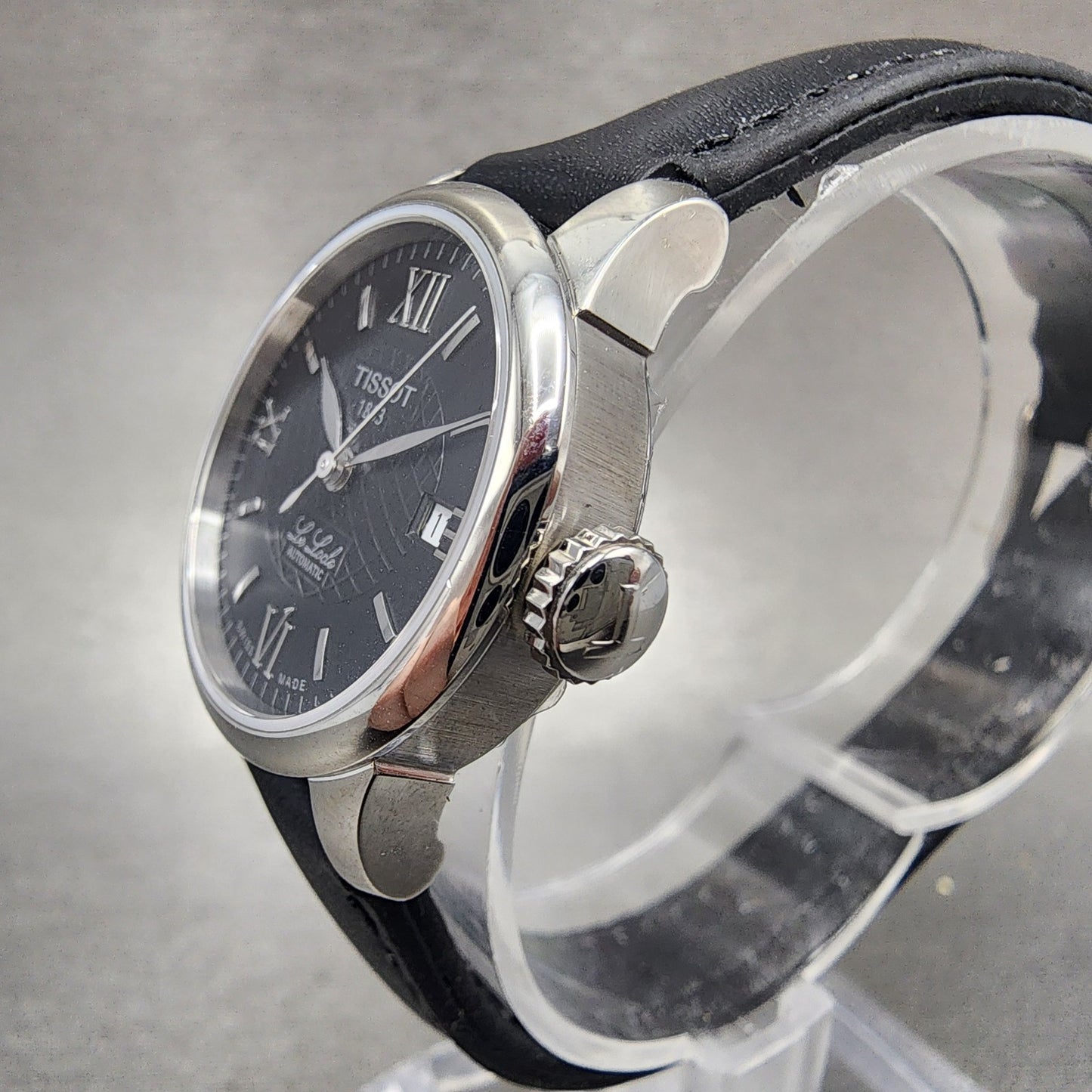 Tissot Le Locle Automatic Watch Women 25mm Black Dial Steel Date Round Works2