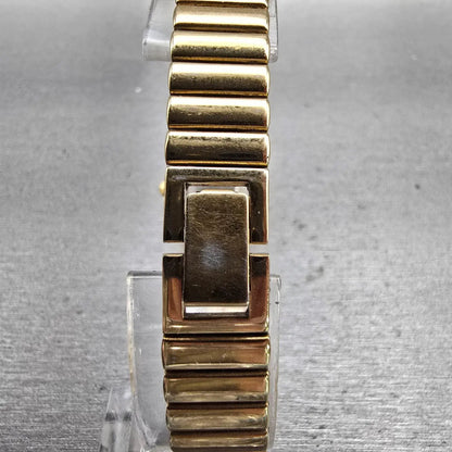Seiko Watch Women 15mm Gold Dial Gold Tone Asymmetrical 1F20-5D59 New Battery7