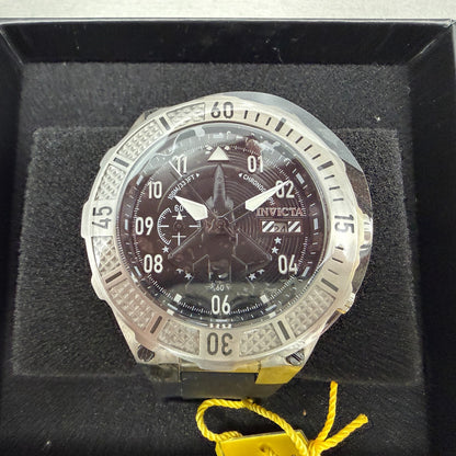 Invicta Aviator Ascend Chrono Watch Men 49mm Black Dial Steel Date 398880