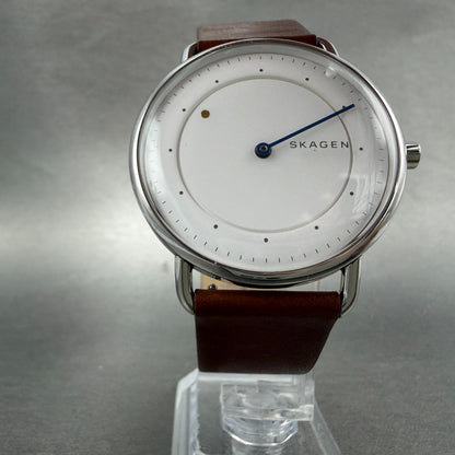 Skagen Horisont Watch Men 40mm White Dial Silver Tone SKW6487 New Battery5