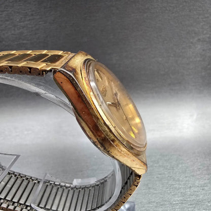 Seiko SQ Watch Men 35mm Gold Dial Gold Tone Daydate Round 8223-8029 New Battery3