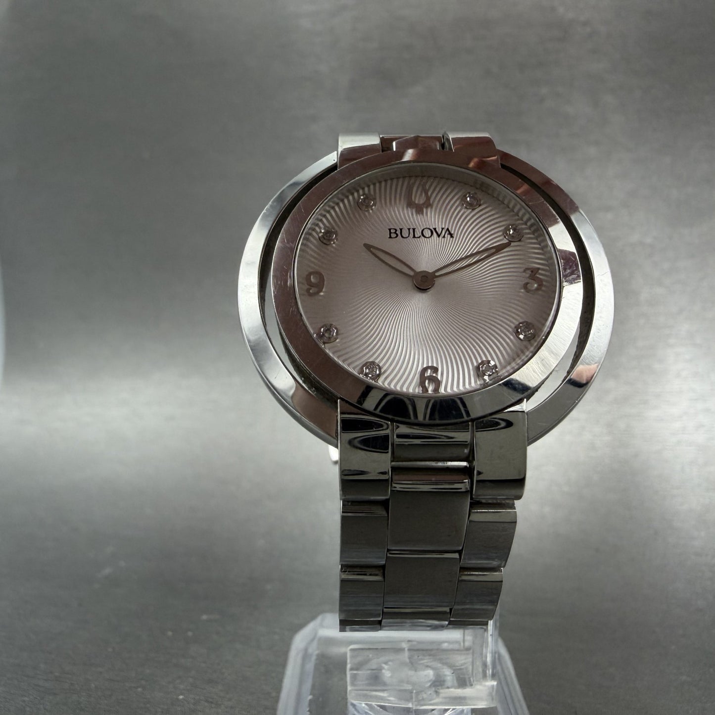 Bulova Rubaiyat Watch Women 35mm White Dial Stainless Steel Diamond 96p1845