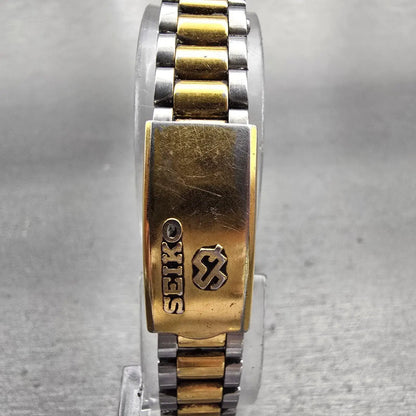 Seiko SQ Watch Women 24mm Silver Dial Two Tone Daydate Round 3E23-0A69 New Batt7