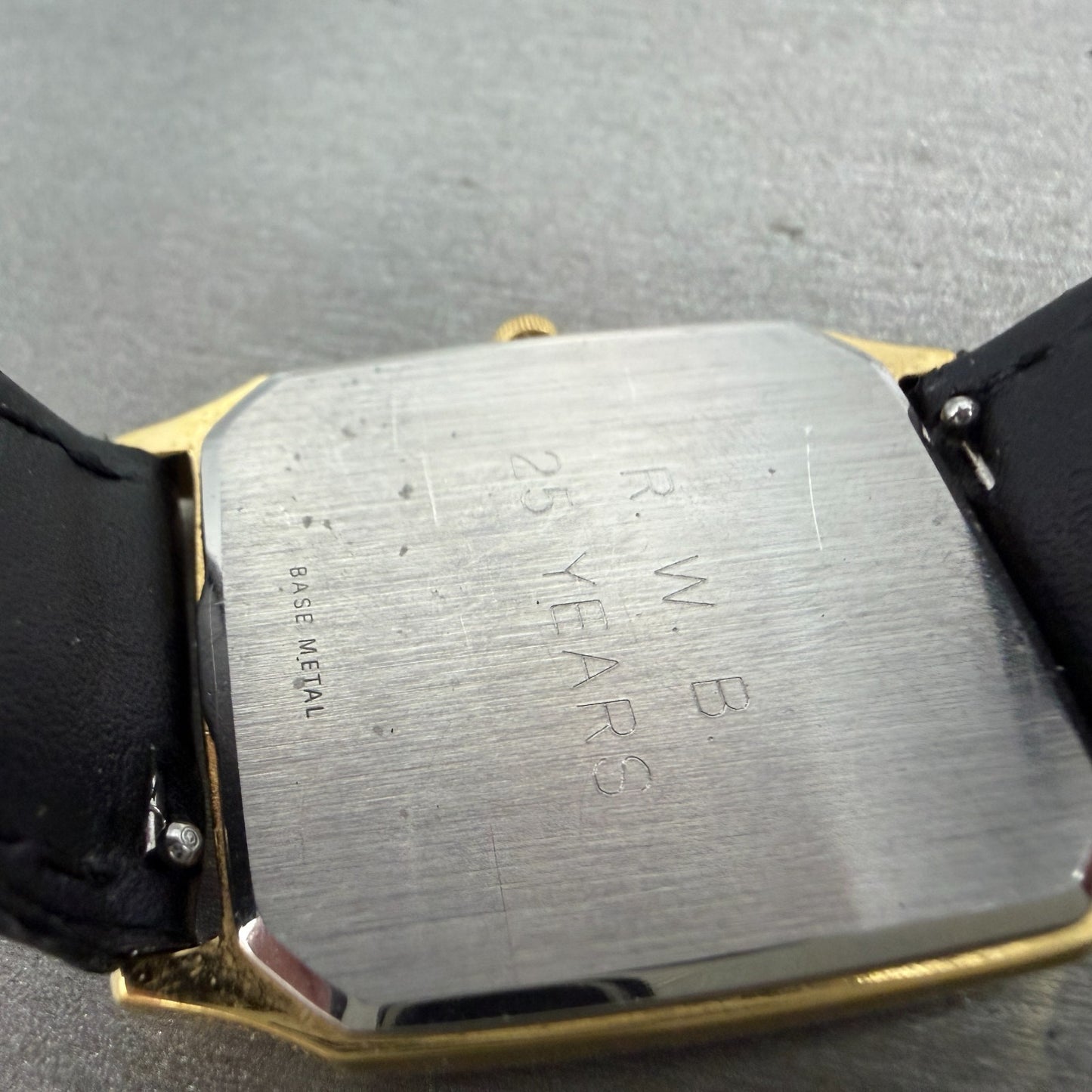 Longines Tank Watch Men 28mm Gold Dial Gold Tone Date Rectangle New Battery9