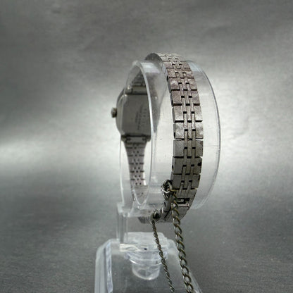 Seiko Tank Watch Women 20mm Silver Dial Silver Tone Manual 1120-3120 Runs7