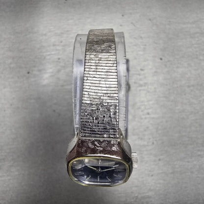 Citizen Watch Women 19mm Blue Dial Silver Tone Oval 4-676173 Manual Wind Vintage4