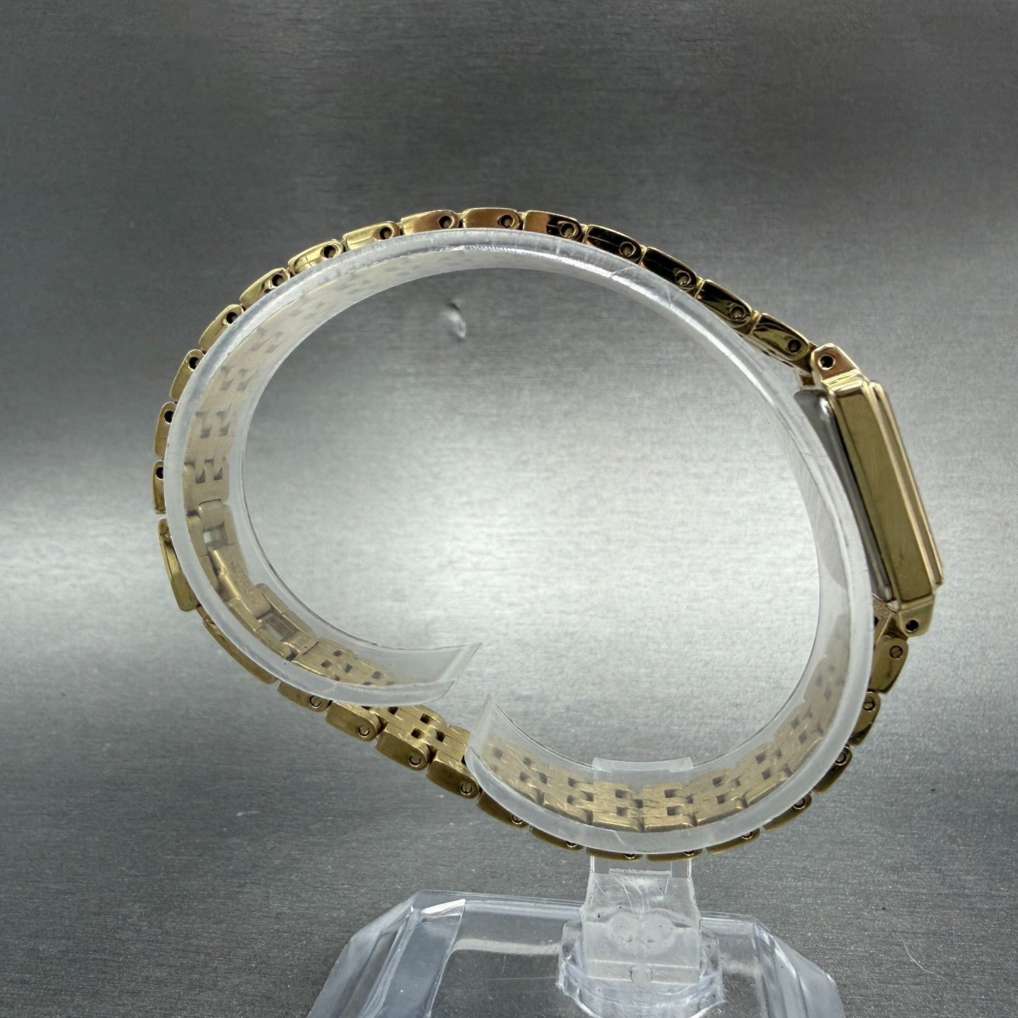 Seiko Tank Watch Women 16mm Champagne Dial Gold Tone 1N01-0FH0 New Battery NHJ8
