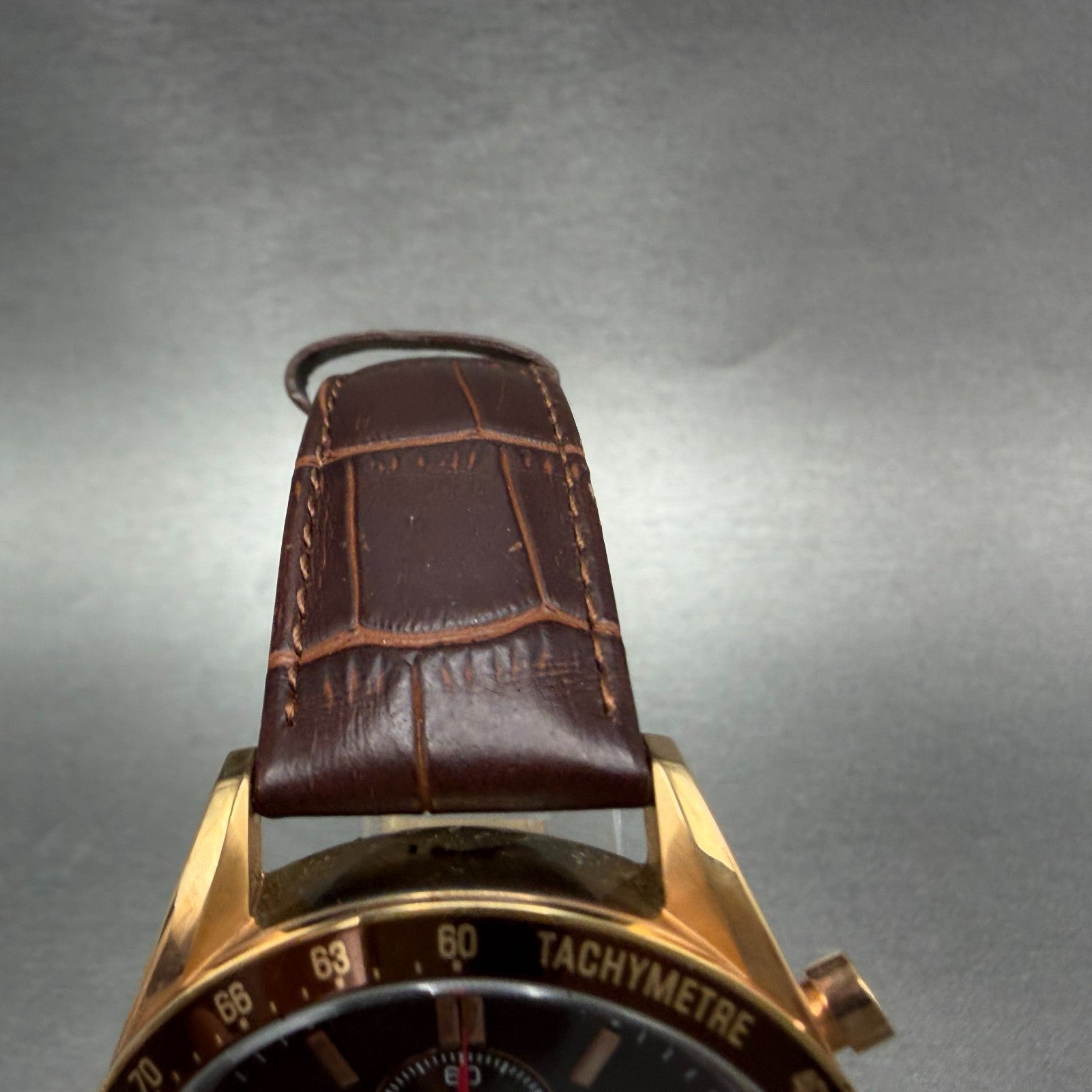 Guionnet Flighttimer Chronograph Watch Men 42mm Brown Dial Rose Gold Date NewBat4
