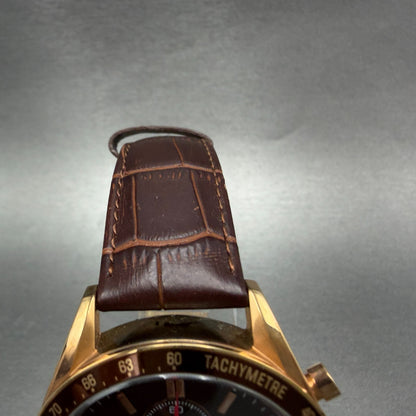 Guionnet Flighttimer Chronograph Watch Men 42mm Brown Dial Rose Gold Date NewBat4