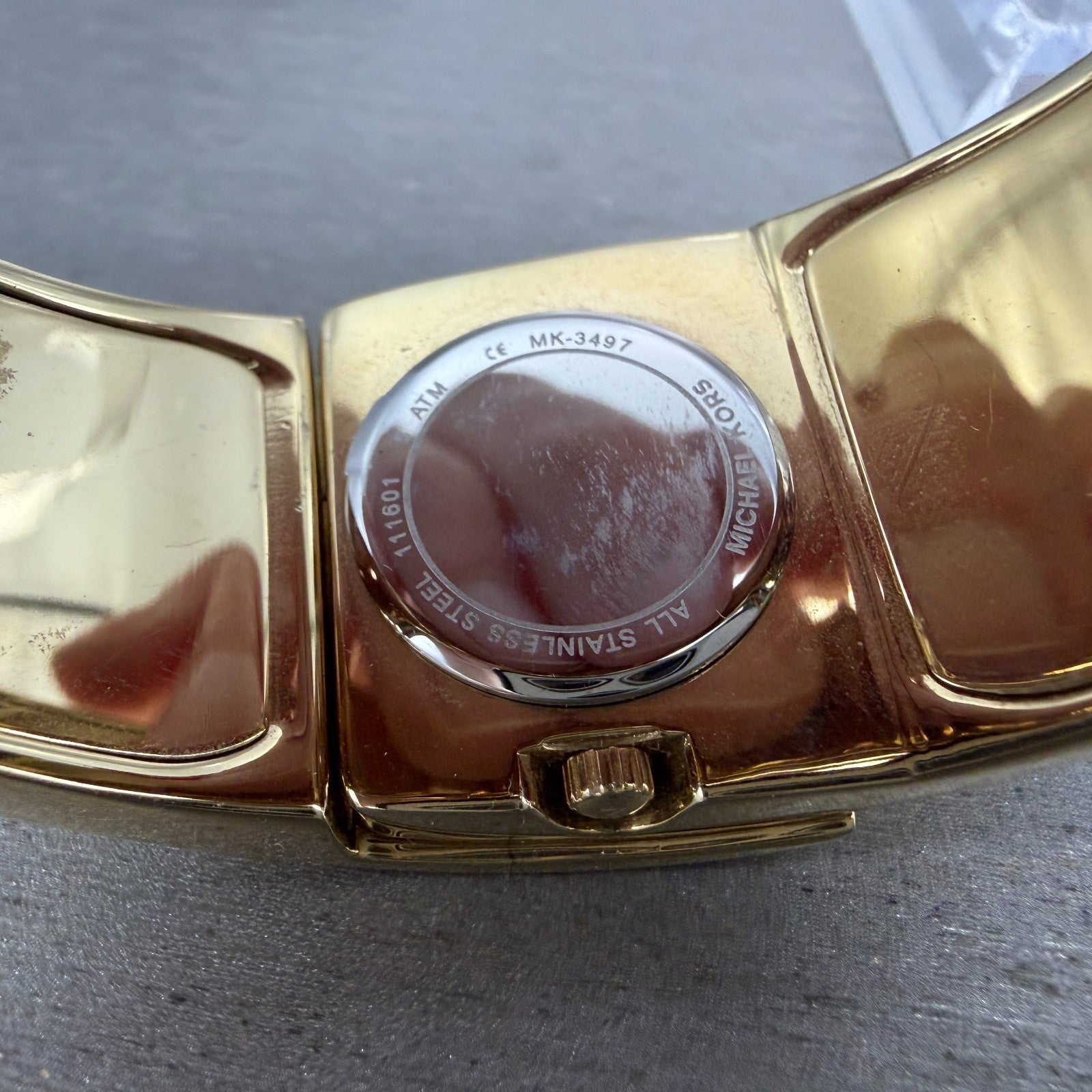 Michael kors Bangle Watch Women 28mm Champagne Dial Gold Tone MK-3497 New Batt10
