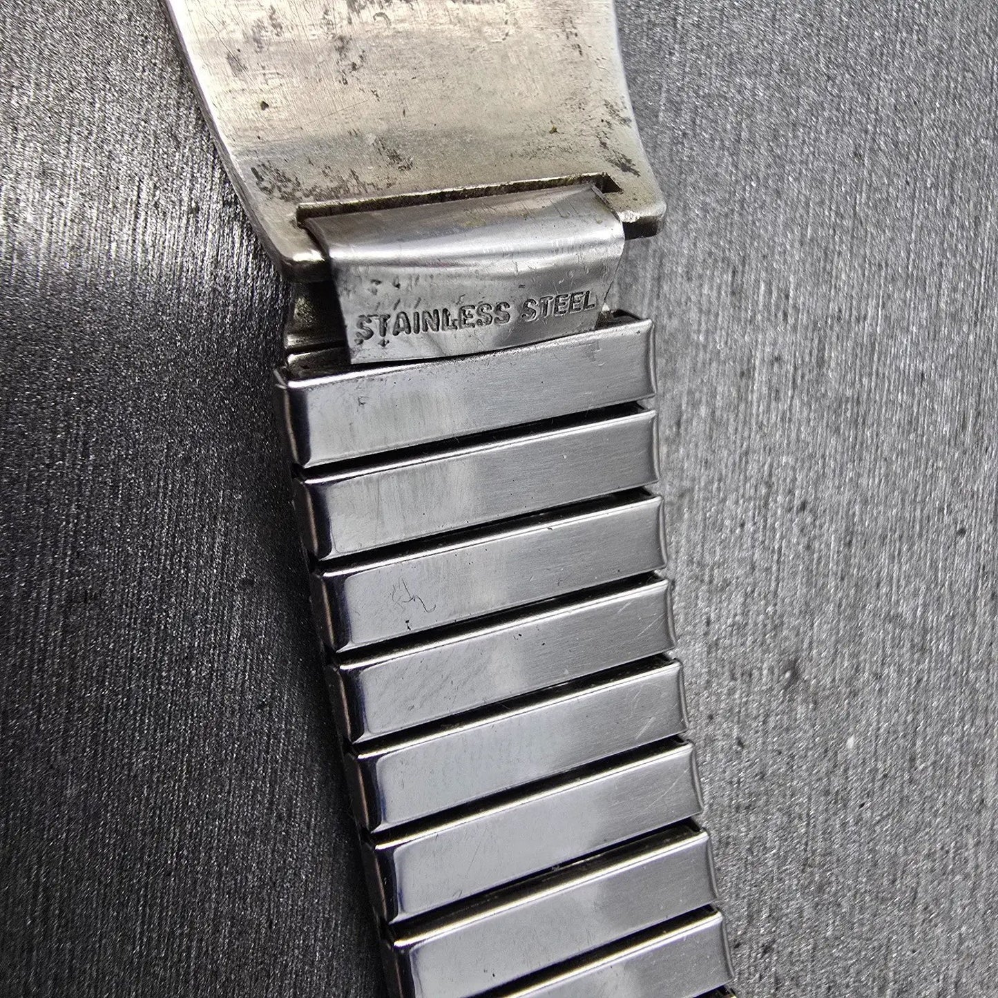 Navajo Sterling Silver Watch Band Tips 20mm Warrior Design Stretch Band VTG10