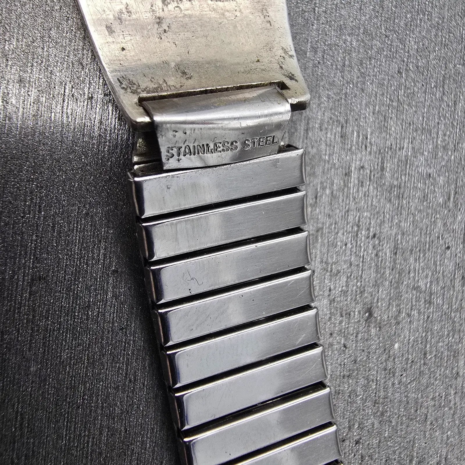 Navajo Sterling Silver Watch Band Tips 20mm Warrior Design Stretch Band VTG10