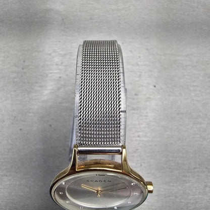 Skagen Anita Watch Women 30mm Silver Dial Gold Tone Round SKW2340 New Battery4