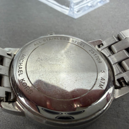 Michael Blake Watch Women 35mm Silver Dial Silver Tone Crystals MK3458 NewBatt9