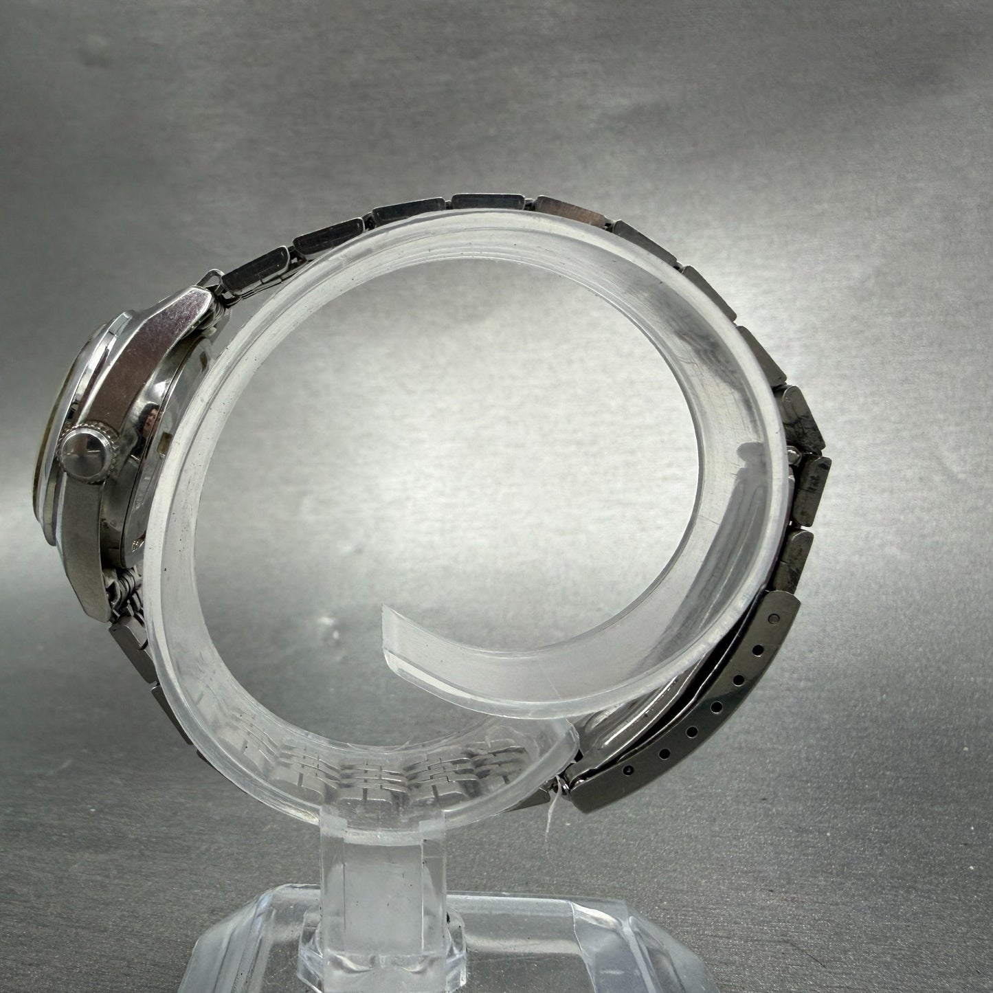 Seiko Automatic Watch Women 24mm Blue Dial Silver Tone Date 2205-0050 Runs VTG6