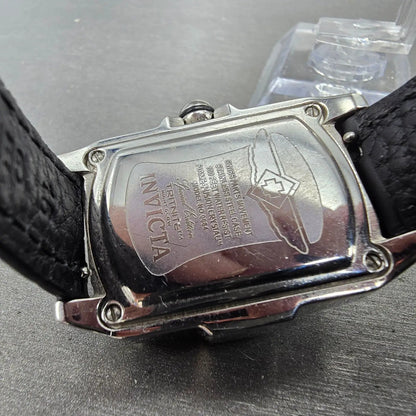 Invicta Lupah Watch 29mm Blue Dial Silver Tone Rectangle 0684 New Battery9