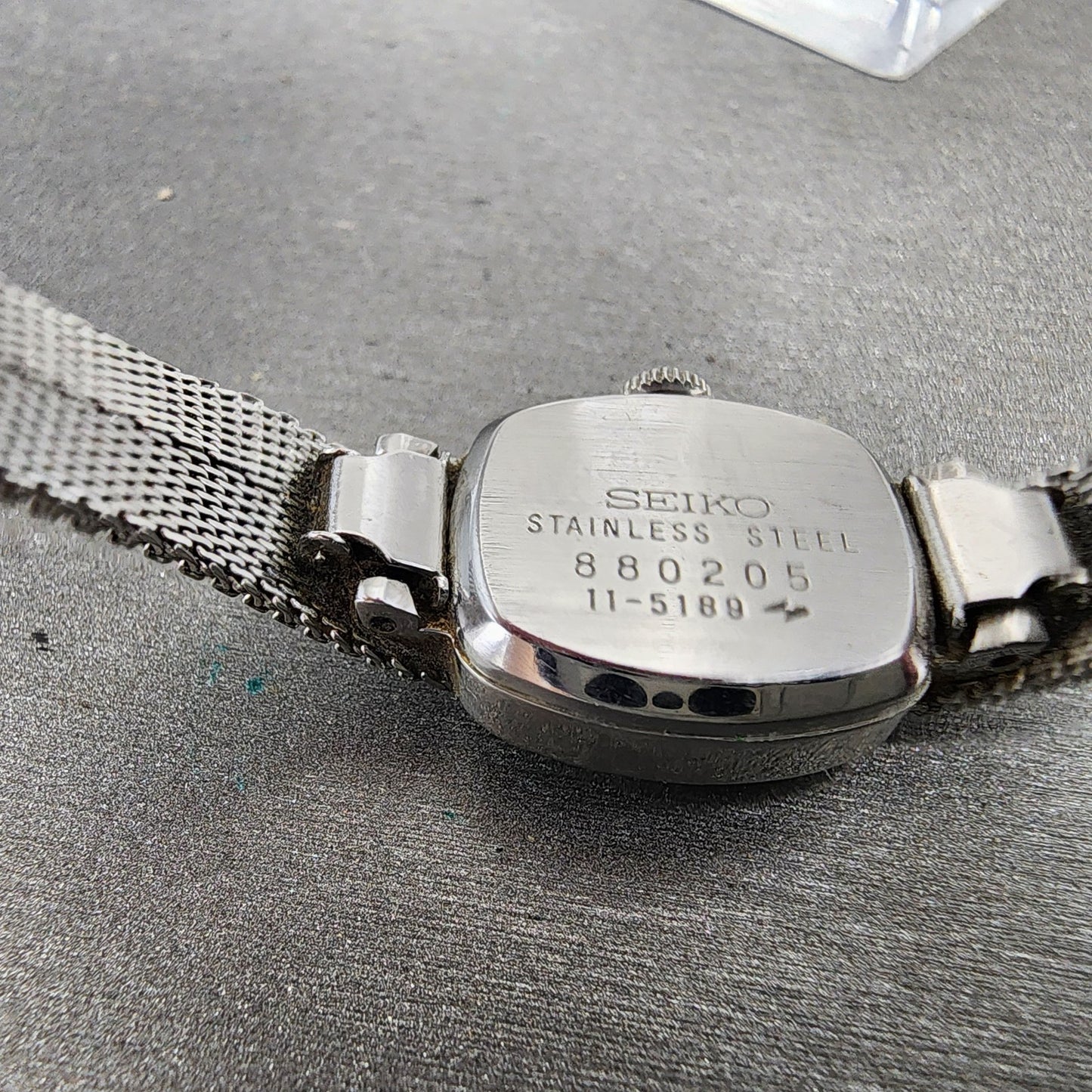 Seiko Watch Women 16mm Silver Dial Silver Tone Rectangle 115189 Manual Runs9