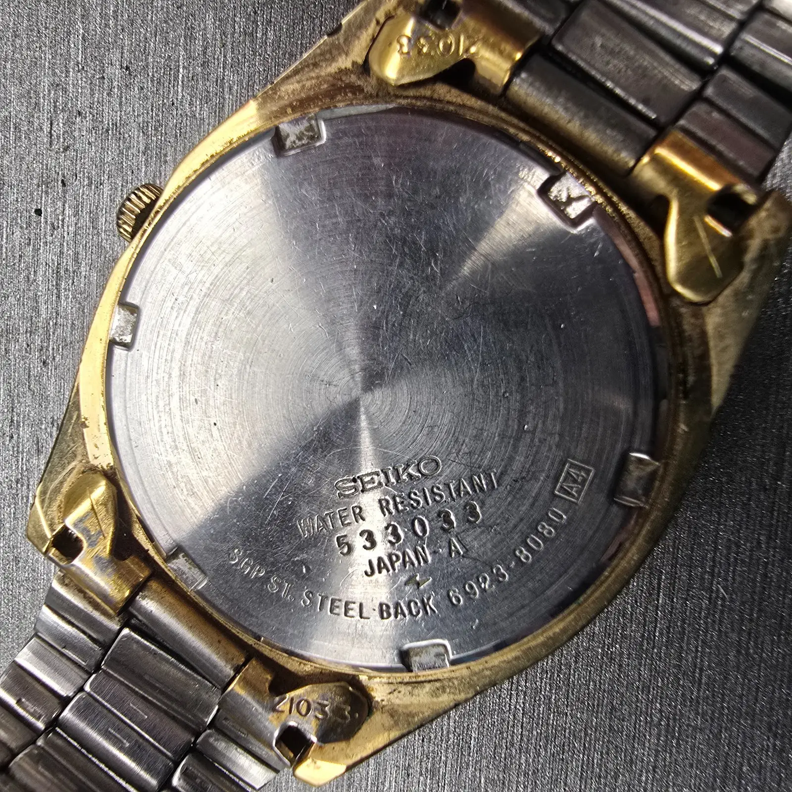 Seiko President Watch Men 35mm Gold Dial Gold Tone Daydate 6923-8080 New Battery10