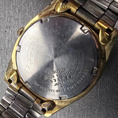 Seiko President Watch Men 35mm Gold Dial Gold Tone Daydate 6923-8080 New Battery10