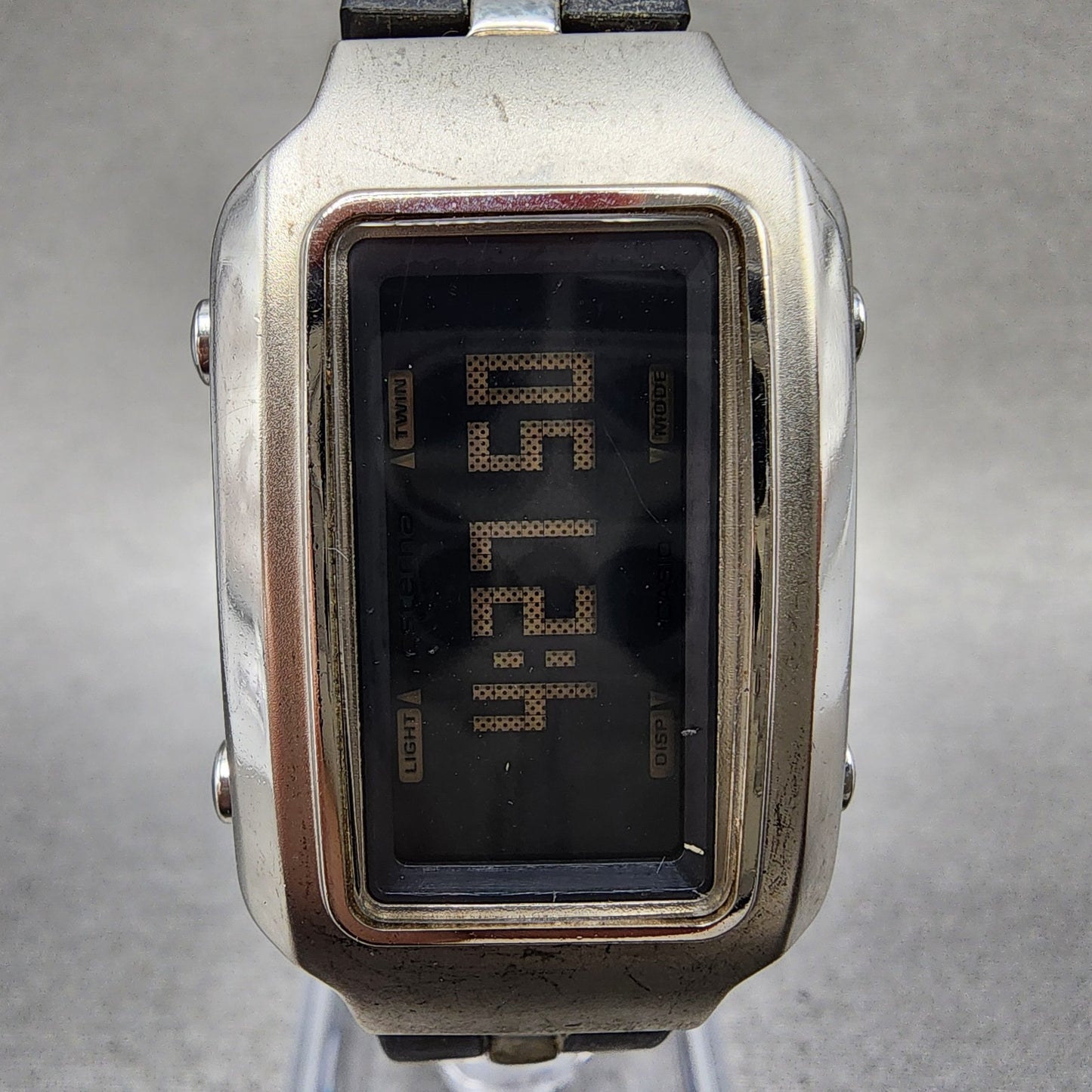 Casio Csterna Watch Women 25mm Digital Silver Tone Rectangle CSN022 New Battery1