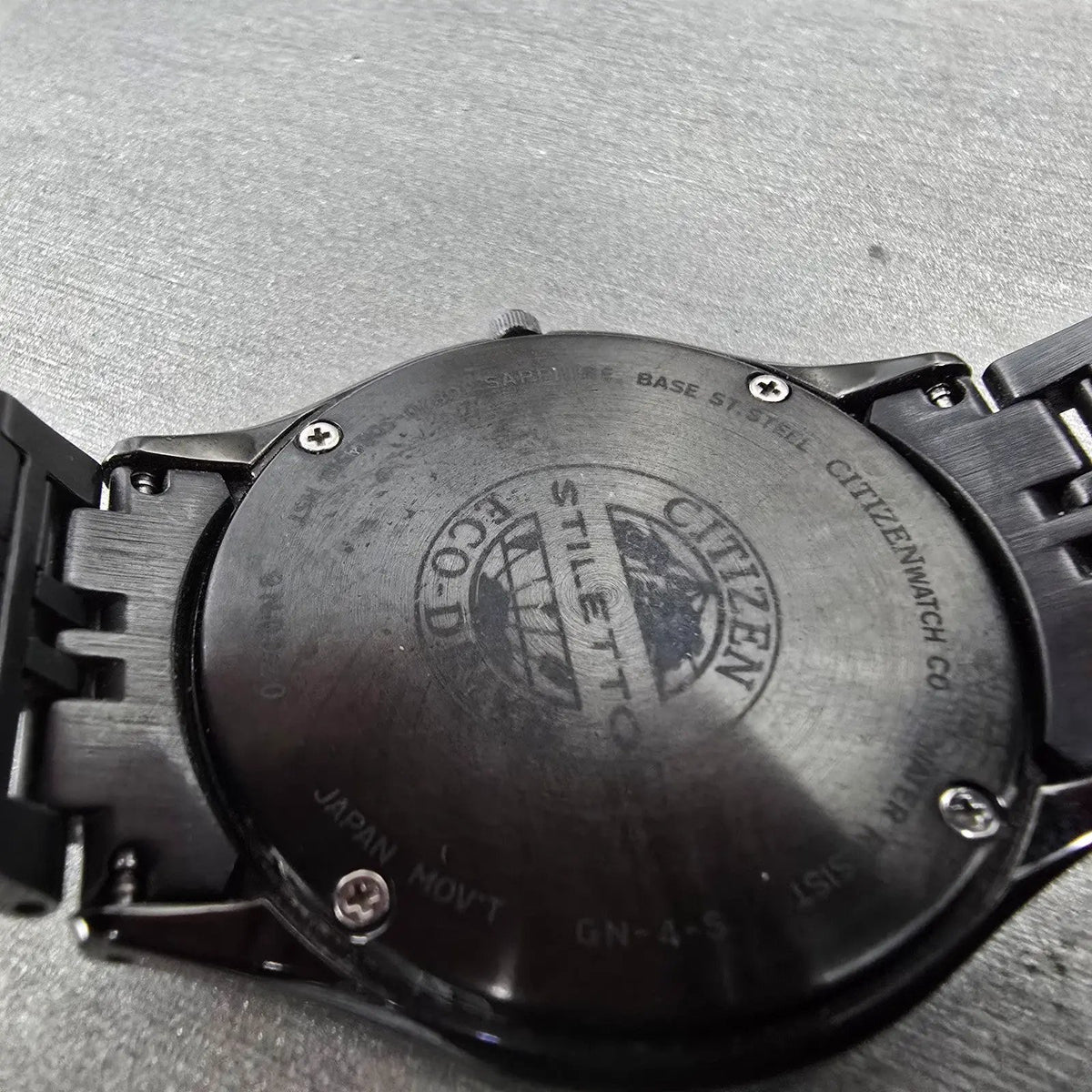 Citizen Stiletto Eco-Drive Watch Men 36mm Black Dial Black Case Round Works JP10