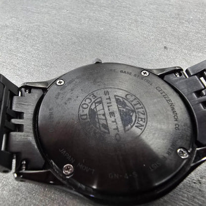 Citizen Stiletto Eco-Drive Watch Men 36mm Black Dial Black Case Round Works JP10