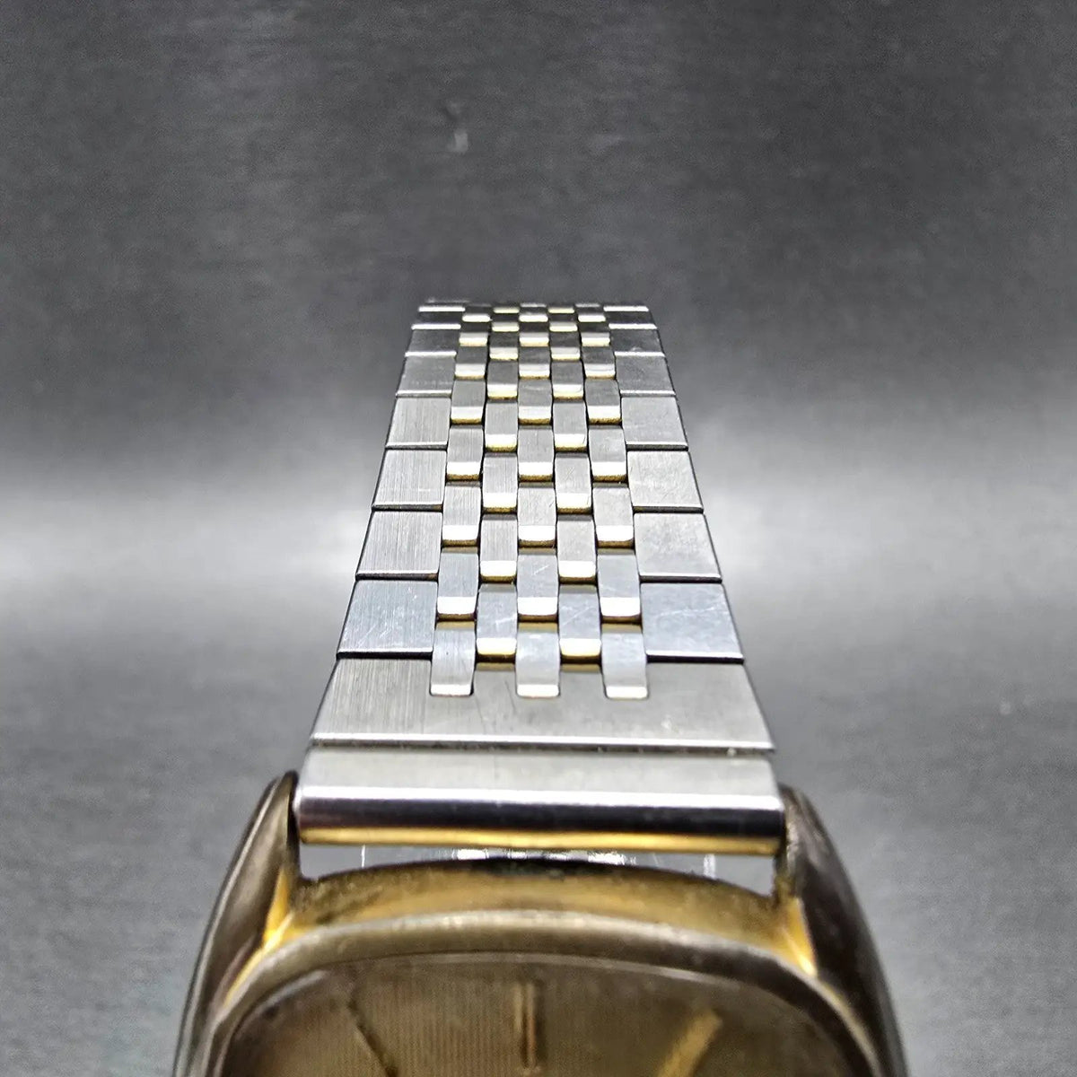 Seiko Watch Men 29mm Champagne Dial Gold Tone 2620-5360 Rectangle PARTS Vintage5