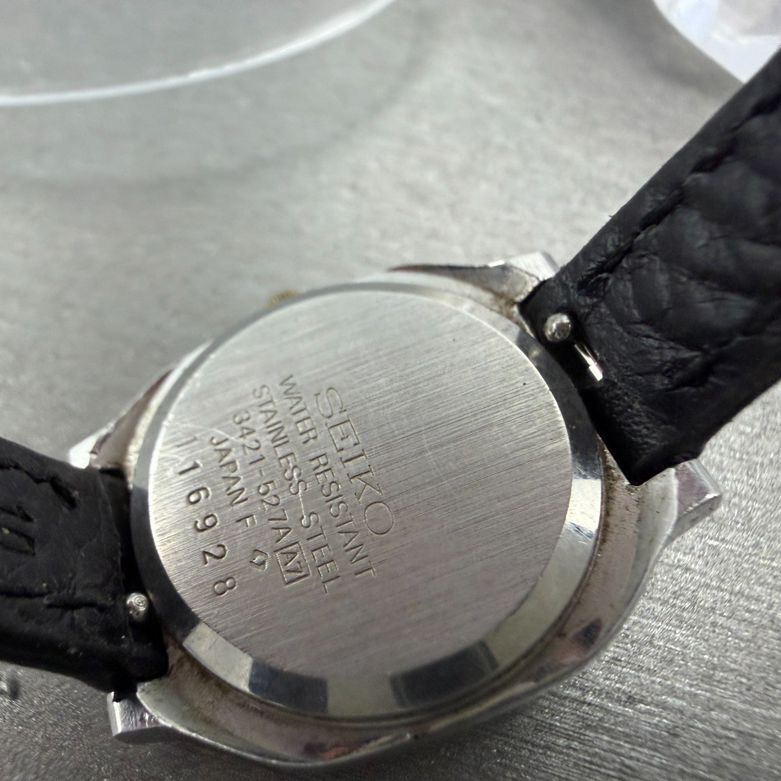 Seiko Watch Women 23mm Champagne Dial Silver Tone Octagon 3421-527A New Battery9