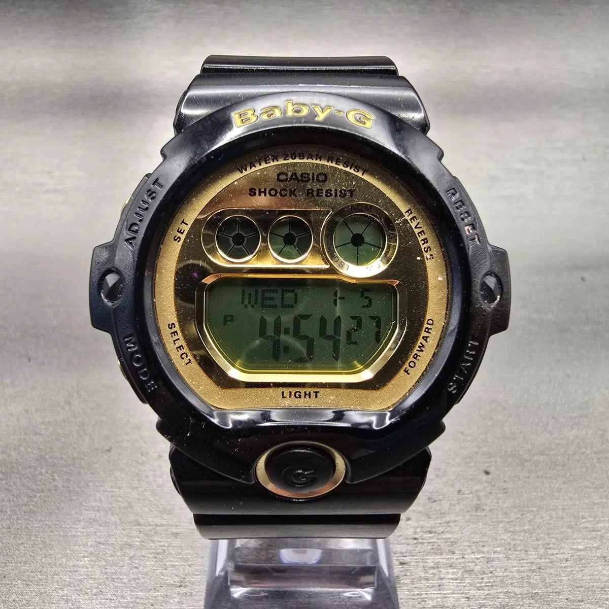 Casio Baby-G BG-6901 Watch Women 45mm Gold Dial Black Chrono Alarm New Battery1