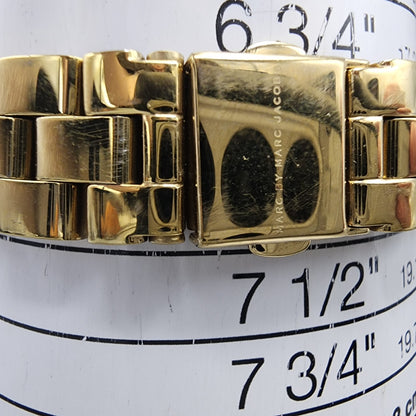 Marc By Marc Jacobs Mini Amy Watch Women 26mm White Dial Gold Tone New Battery10