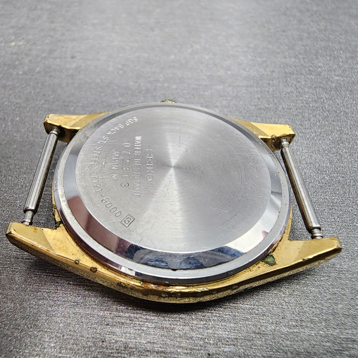 Seiko Watch Men 35mm Champagne Dial Gold Tone Round 71218000 VTG PARTS13